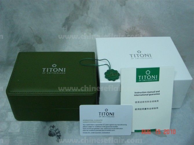 Replica Titoni Watch Box / Green Leather Boxes for Sale